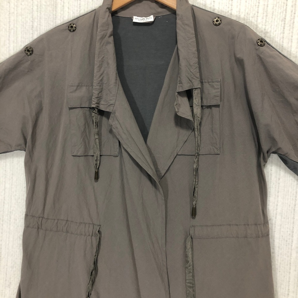 Rivamonti Made in Italy Womens Utility Jacket‎ Short Sleeve Drawstring Blazer